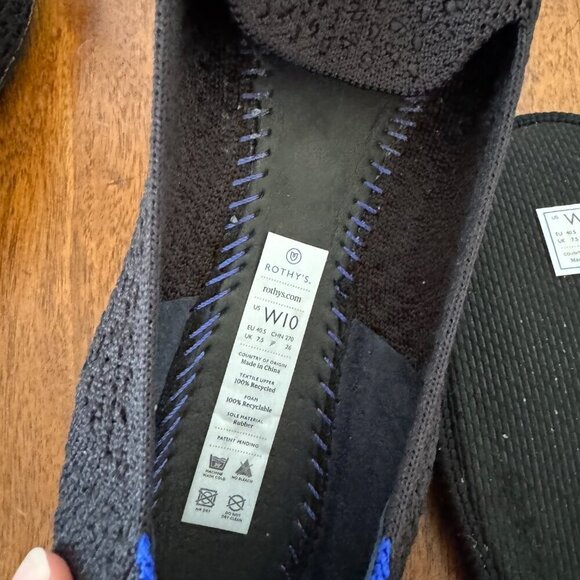 Rothy's The Loafer Black Honeycomb Knit Fabric Round Toe - Picture 11 of 13